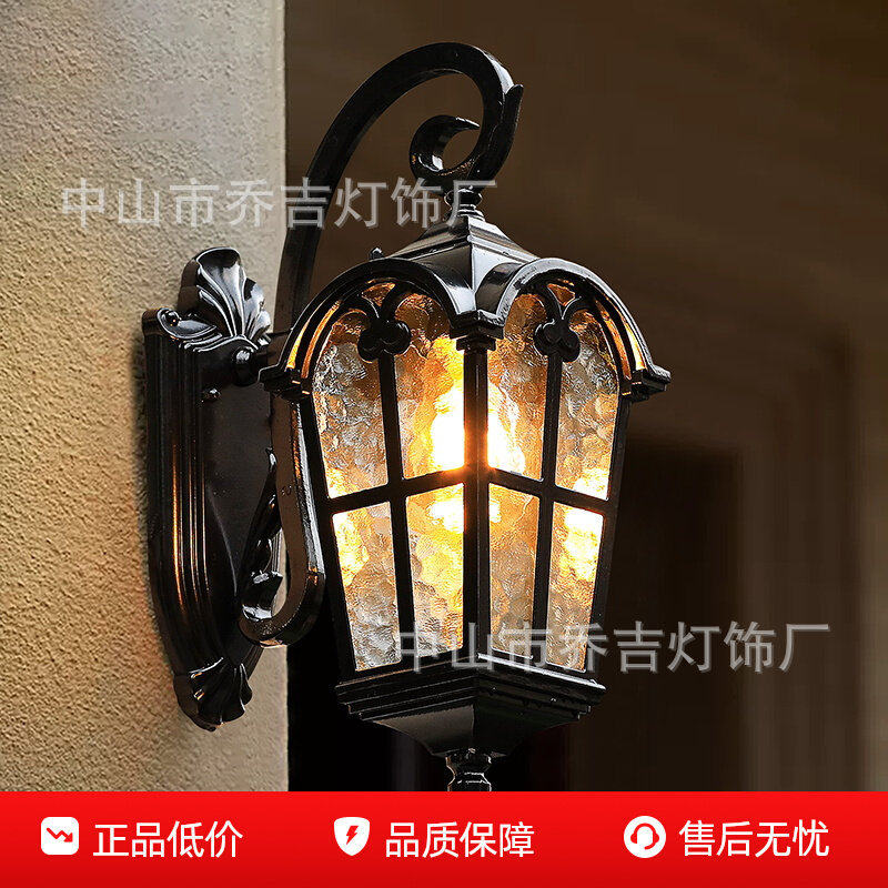 户外壁灯美式大门口外墙防水别墅花园室外庭院阳台欧式墙灯