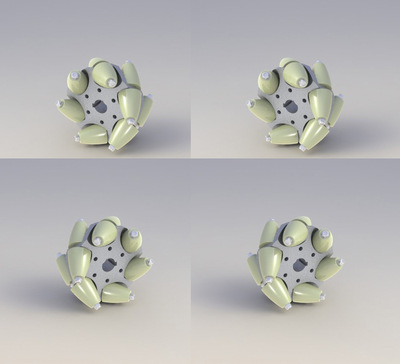 一套100mm中固式麦克纳姆轮（mecanum wheel）全向轮 14187S