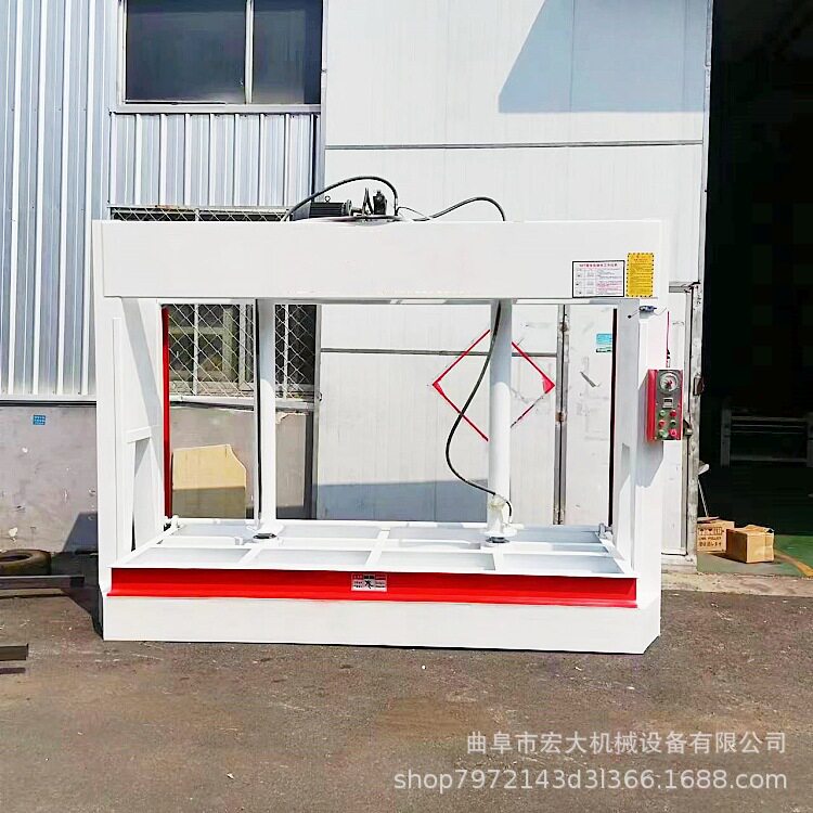 玻镁板冷贴后定型压板机台面刨面平整光滑生产木工液压冷压机