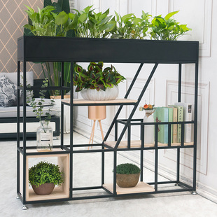 北欧落地置物架 卧室阳台铁艺多层花架 现代简约室内客厅展示花槽