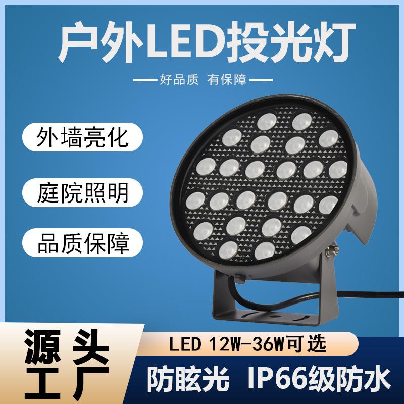 LED投光灯防眩光防水爆亮景观亮化工程七彩插地照灯户外投光灯定