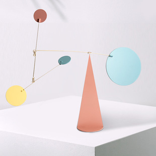 家居装饰摆件电视柜创意样板房客厅桌面北欧几何艺术动态平衡摆件