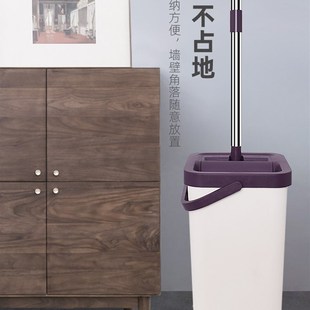 不锈钢免手洗旋转平板带桶套装 拖把家用一拖净2022新款 干湿两用桶