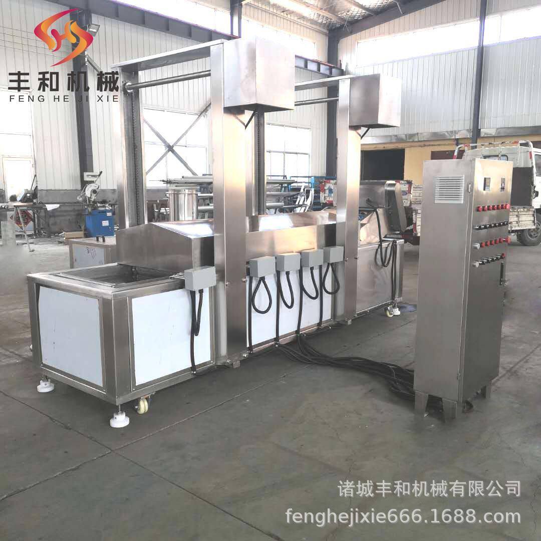 速冻丸子油炸生产流水线 多种加热方式 鱼豆腐油炸线