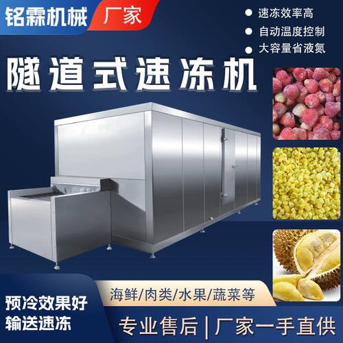 供应全自动隧道式速冻机甜不辣鱼丸速冻流水线商用大型速冻设备