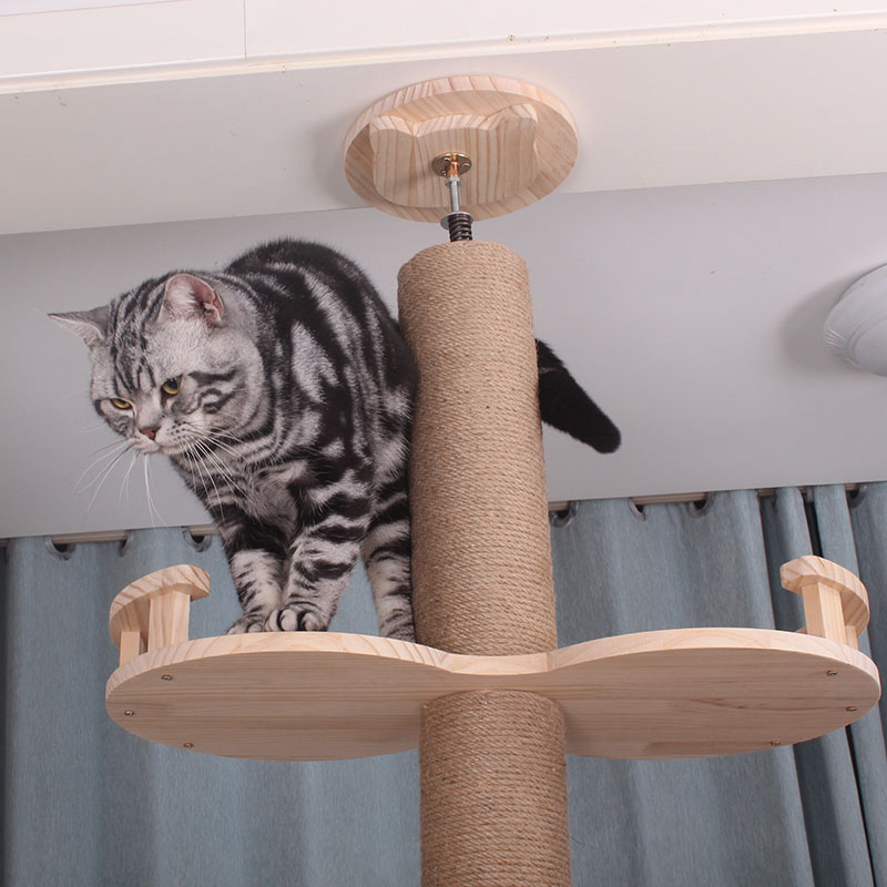猫奴顶天立地猫爬架通天柱猫咪通天柱实木猫架子猫窝一体猫树别墅