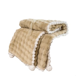 小毯子泡泡绒兔绒暖阳绒球毛毯牛奶珊瑚绒保暖加绒沙发盖毯单双人