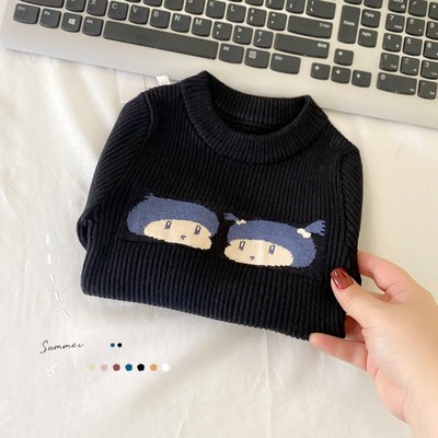 男女宝宝毛衫儿童毛衣套头男女童针织半高领打底衫秋冬白色羊毛衫