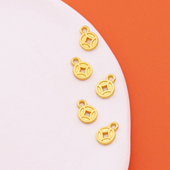 古法哑金久不掉色铜钱吊坠钱币吊牌手链项链diy耳坠挂件饰品配件