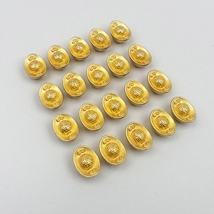 DIY串珠铜配件金色古法金元宝挂件吊坠手串双孔手链手工编织摆件