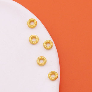 保色哑金闭口回纹隔片福纹圈垫片甜甜圈diy手串项链隔珠饰品配件