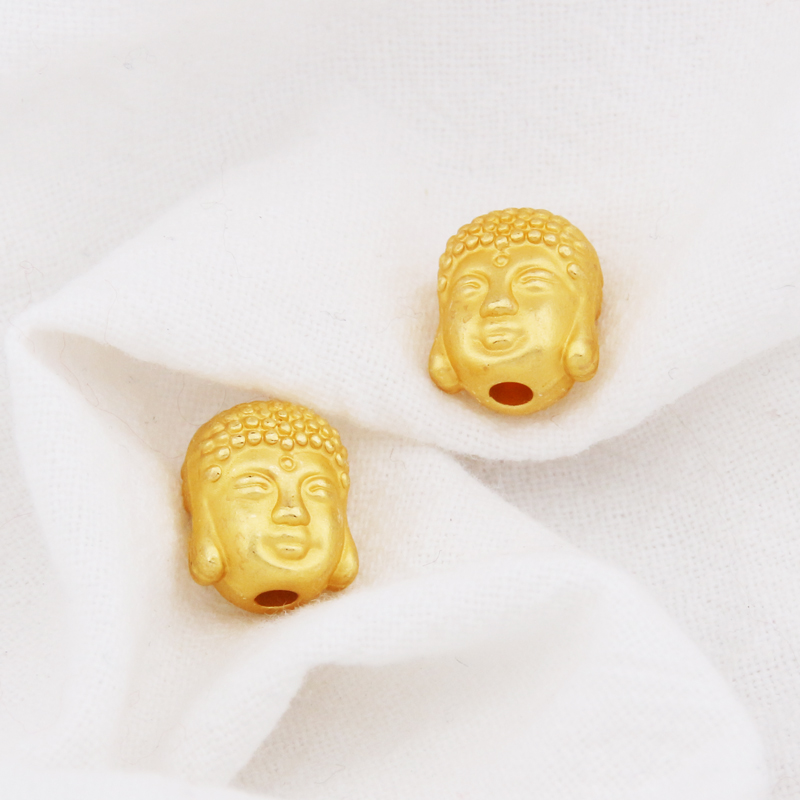 古法哑金色双面佛头路路通弥勒佛首手串手链diy隔珠配件手工编织