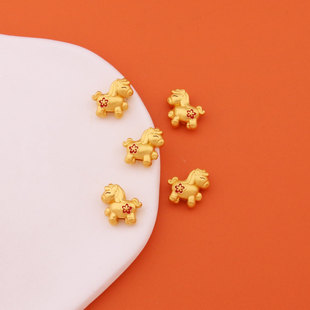 DIY饰品配件通孔生肖小马手工手链编织马到成功手链项链配珠挂件