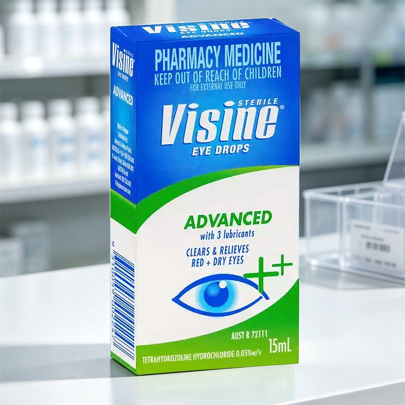 澳洲直邮Visine加强版去红滋润滴眼液 眼睛干涩痒眼药水褪红抗敏1