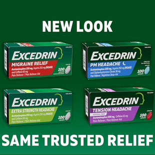 【美国产地溯源】Excedrin埃克塞德林止痛药紧张性头痛偏头痛