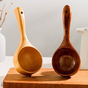 日式大汤勺吃螺蛳粉木勺子吃播网红嗦粉喝汤勺家用长柄拉面勺粥勺