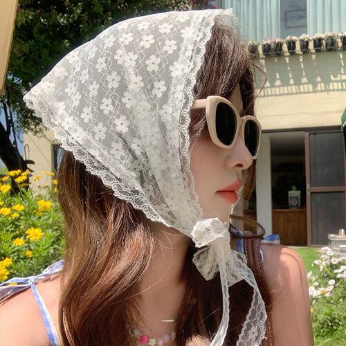 蕾丝三角头巾女丝巾连衣裙腰巾