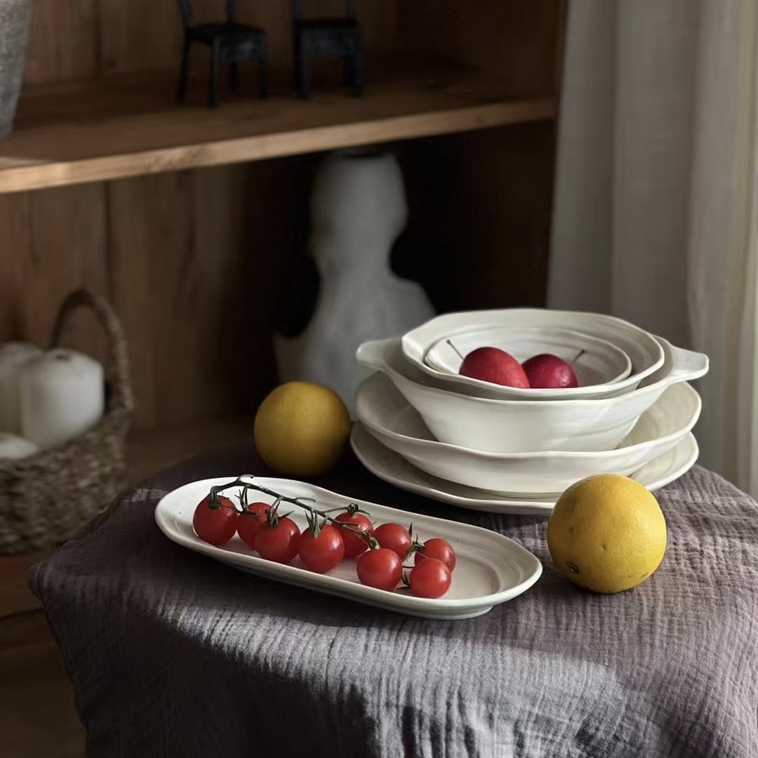 桉澜集复古窑变釉高级感斗笠碗