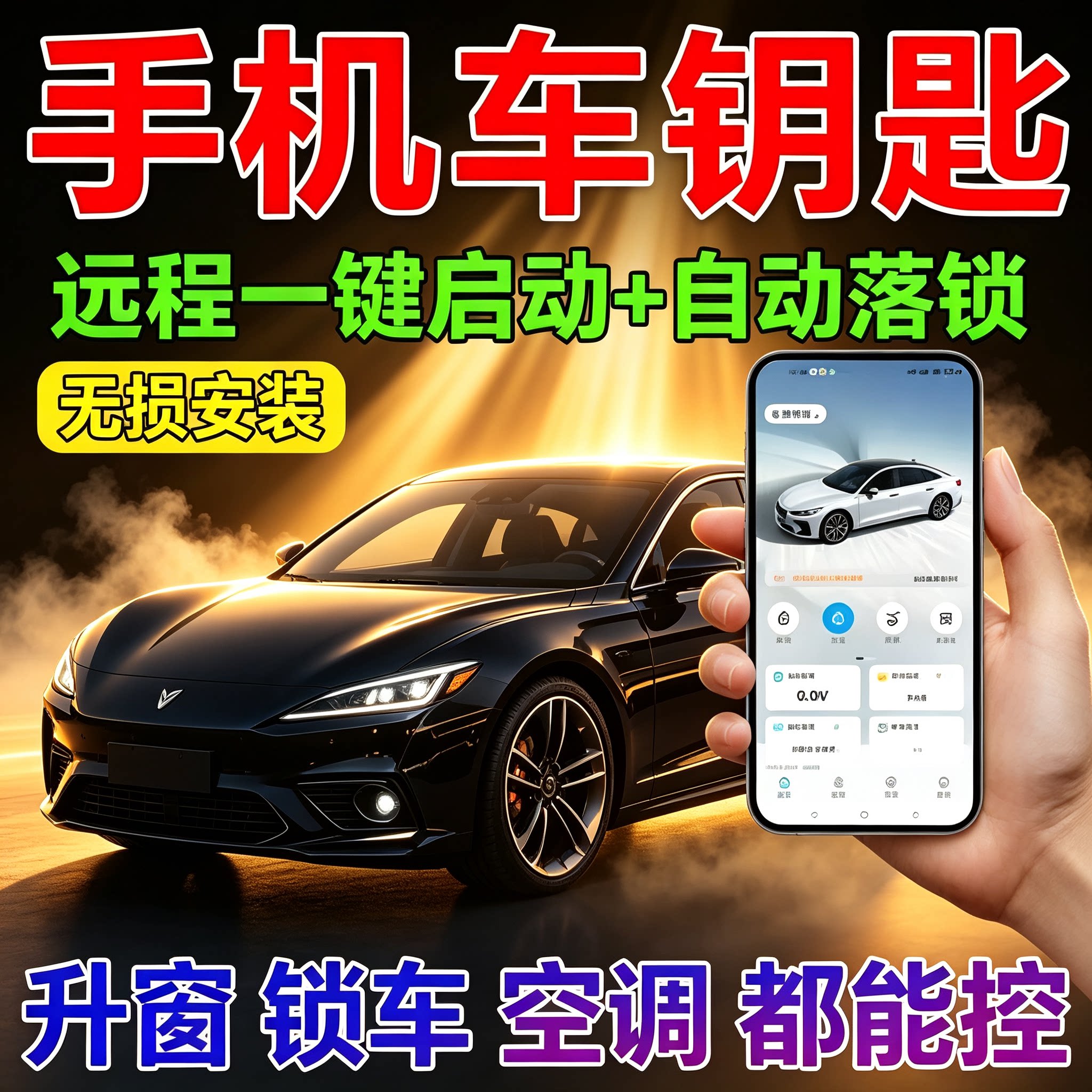 手机远程控车新款智能蓝牙自动感应改装数字汽车万能钥匙车型通用