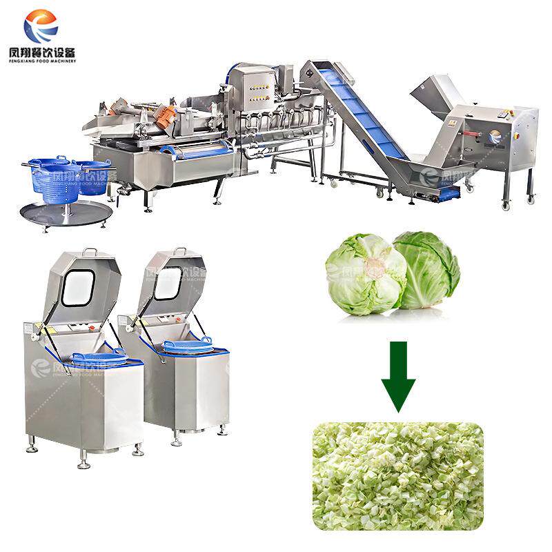凤翔 厂家直销大型包菜丁加工解决方案卷心菜切丁清洗脱水生产线
