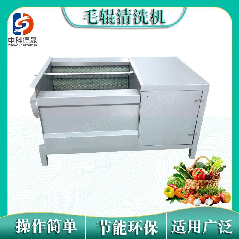 诸城厂家价格生姜山药波浪式毛辊清洗机 土豆红薯硬毛刷清洗设备