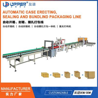 自动开箱封箱捆扎打包线 Case erector bundling machine