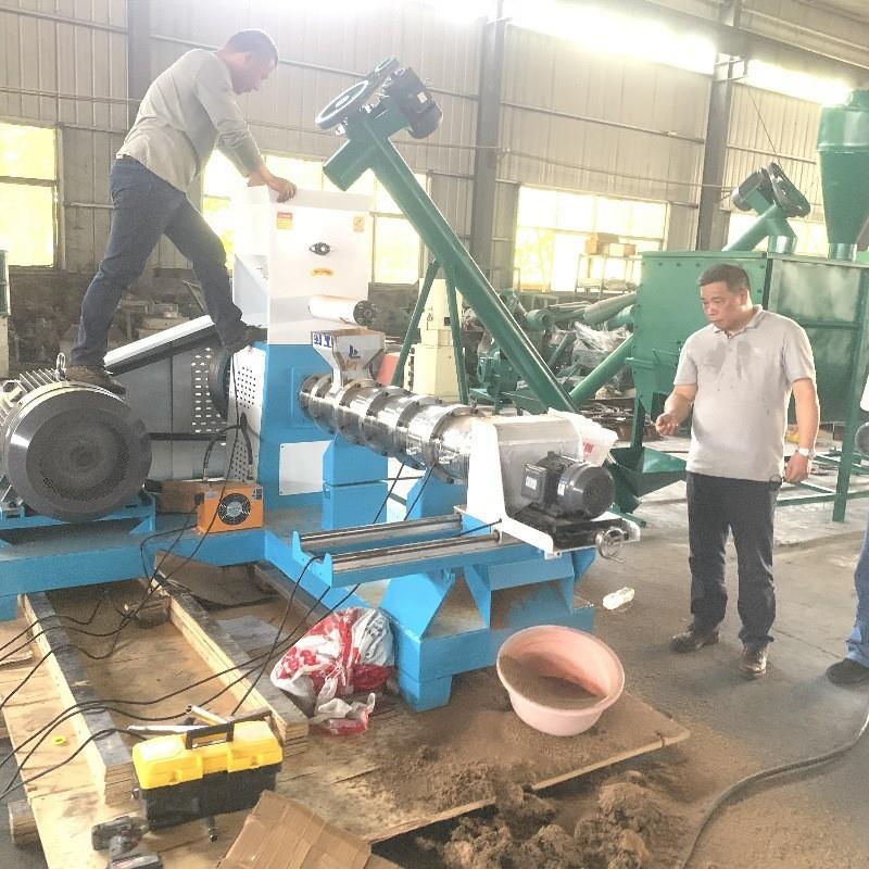 中小型狗粮机 水产鱼饲料膨化机颗粒机 养殖基地饲料加工流水线