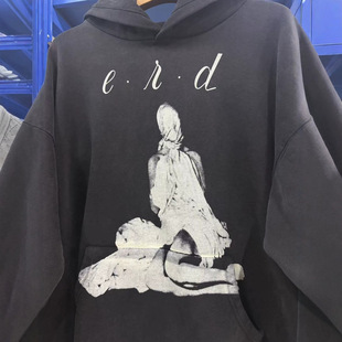 E.R.D SS26“Girl in Sheet”床单女孩”水洗做旧连帽卫衣