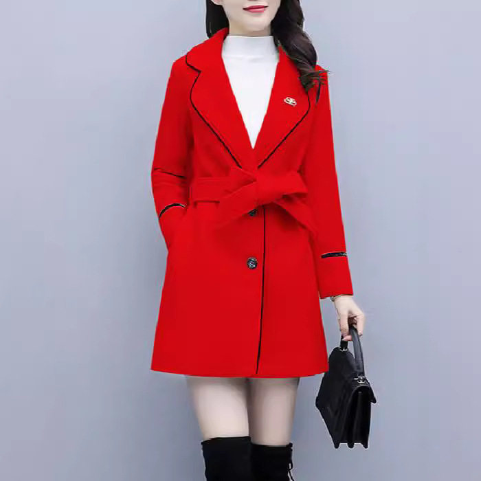 高端宽松洋气新款毛呢外套大码女装秋冬季新款胖女人收腰气质大衣