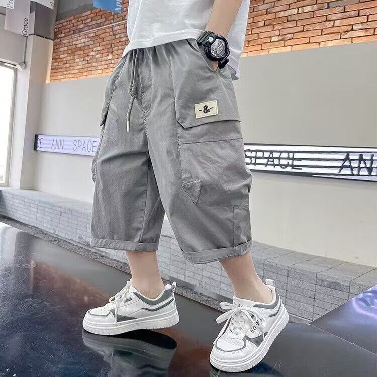 男童裤子夏装儿童短裤夏季薄七分裤新款中大童夏款工装裤宽松