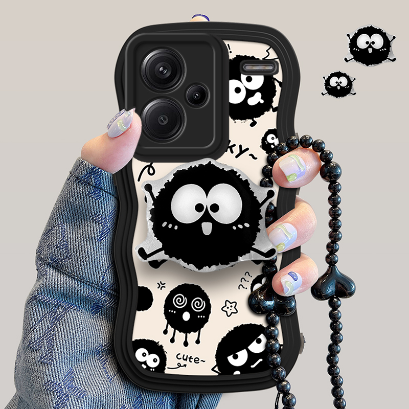 红米Note13Pro+手机壳Redmi保护套23090RA98C新品女款适用小米nate13pro十全包防摔硅胶软外壳波浪边小煤球