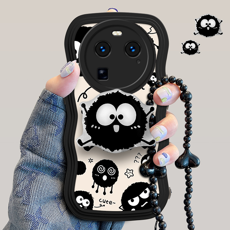 OPPO FindX6手机壳oppofindx6保护套PGFM10新品0pp0女款0ppa全包find x6防摔popo硅胶软外壳poop波浪边小煤球