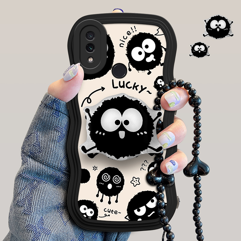 红米Note7Pro手机壳Redmi保护套M1901F7E新品女款M1901F7C全包防摔适用小米nota7硅胶软外壳por波浪边小煤球