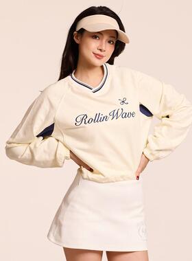 男女同款情侣运动卫衣复古网球老钱风卫衣秋冬新款网球羽毛球运动