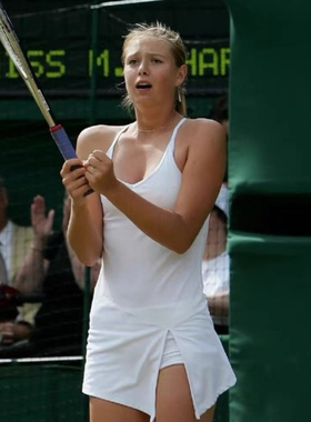 RW015｜莎拉波娃温网夺冠小白裙网球裙带胸垫带打底裤