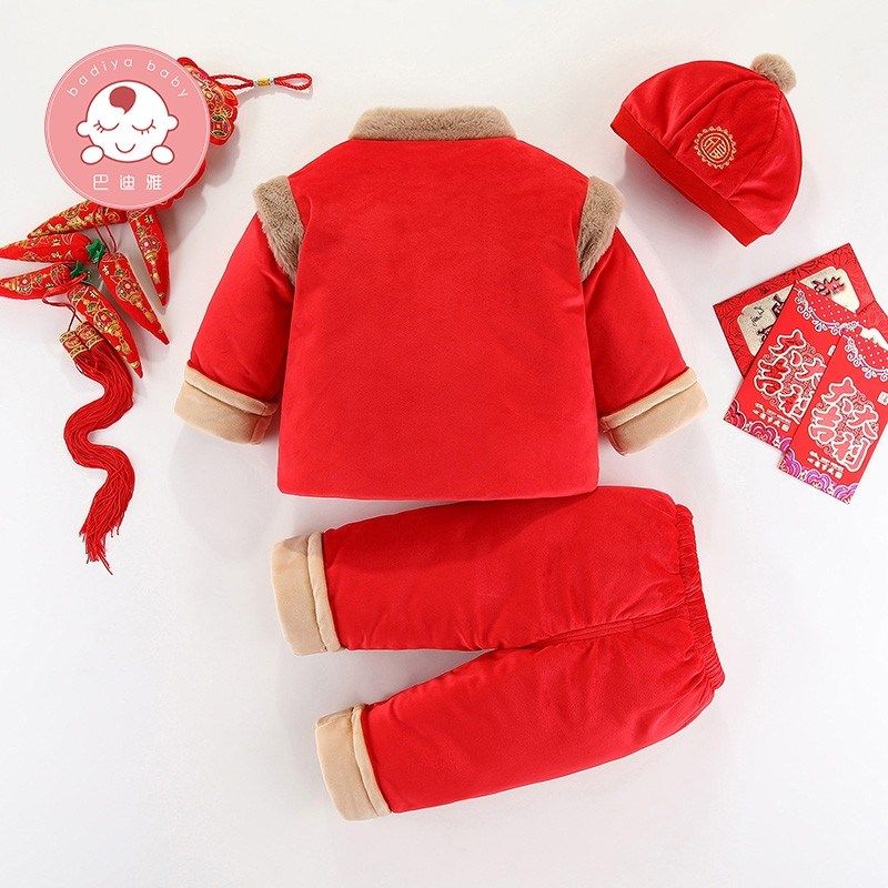 一周岁礼服男g宝宝冬季儿童唐装男童套装汉服抓周衣服新年装拜年