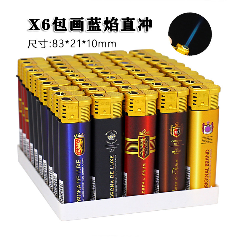 50支一次性定制火机订做印字logoI普通防风家用创意火机整盒