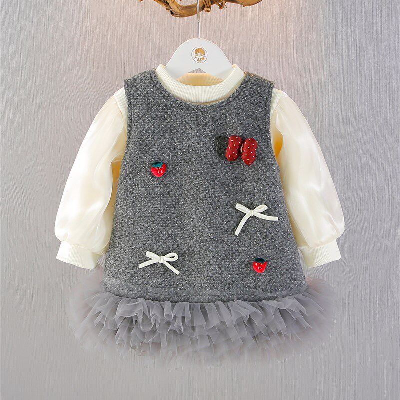 女童套装连衣裙秋冬装2025新款宝宝公主裙子儿童周岁生.日礼服裙