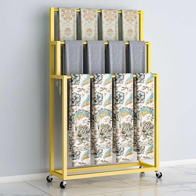 窗帘样品展示架吊卡大样色卡样板多层陈列L架夏被面料展会移动展