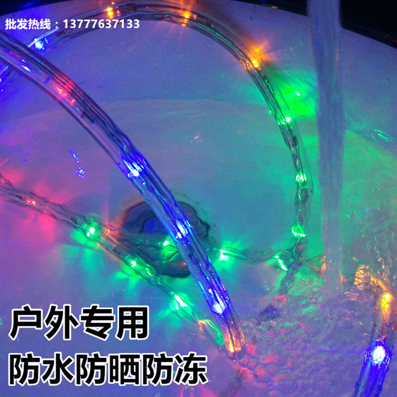 LED彩灯闪灯串灯七彩变色满天星灯带 户J外防水节日装饰霓虹灯管