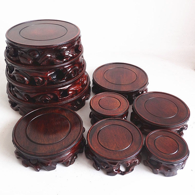 实木头根雕圆形底座仿红木摆件茶壶花瓶鱼缸奇石头底座整木可挖槽