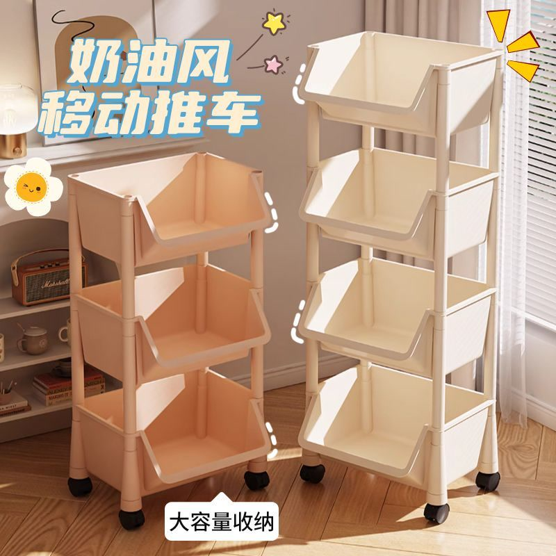 学生移动书架置物架落地客厅卧室宿舍简易儿童小书柜小推车收纳架