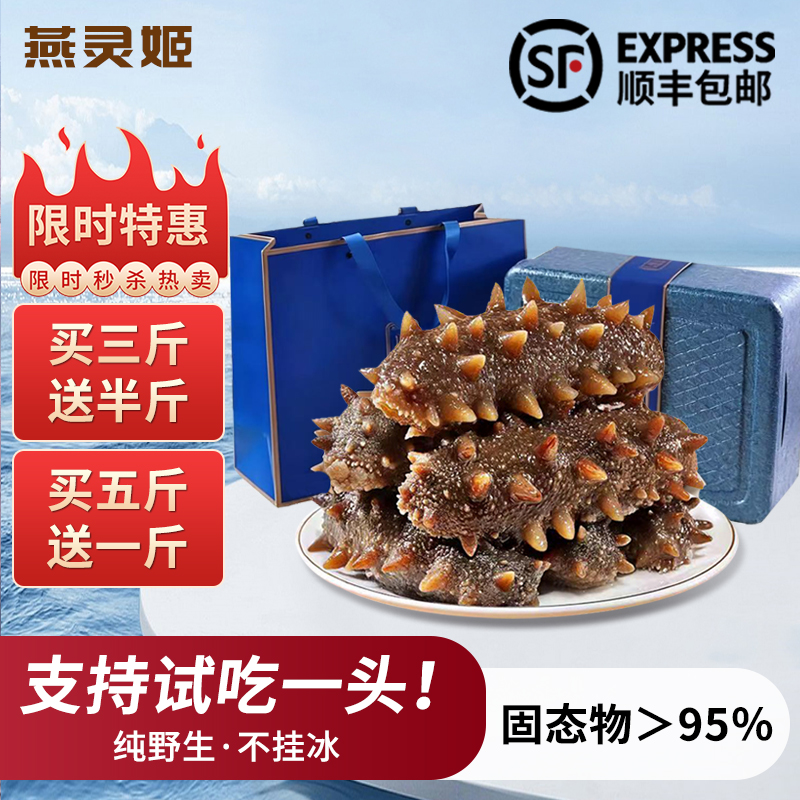 大连海参即食正品官方旗舰店野生鲜活辽参刺参一斤独立包装袋礼盒