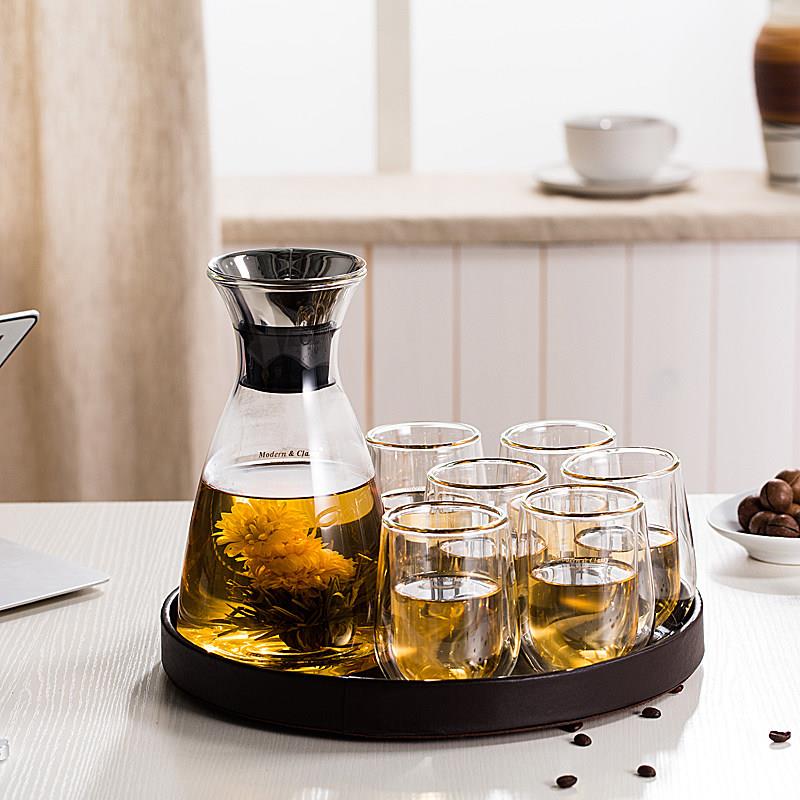 特莱滋家用冷水壶耐热防爆玻璃杯子套装凉水杯水具北欧创意茶具
