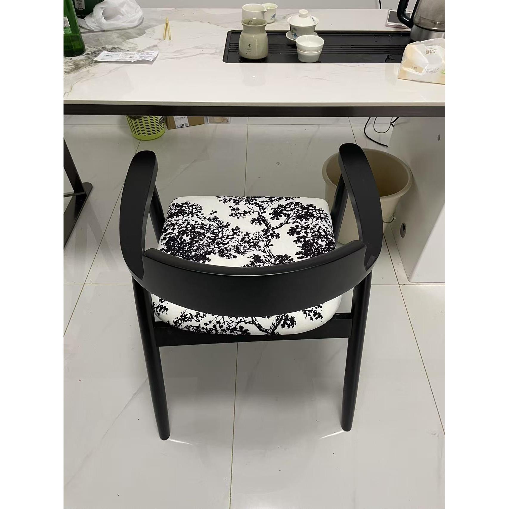 覆古餐椅实木餐椅靠背椅法国北欧中世纪设计师客厅阳台软扶手椅