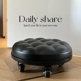 家用轮滑矮凳带轮久坐舒服小凳子宝宝学步神器凳轻奢门口换鞋凳