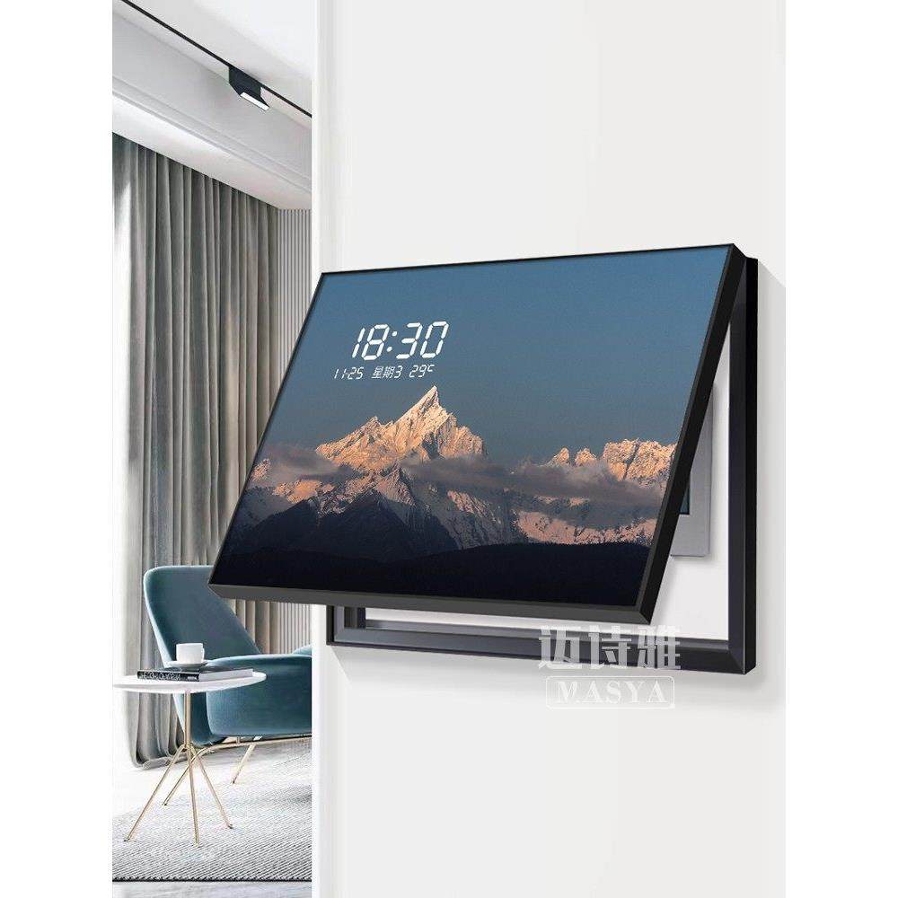 日照金山电表箱装饰画2025新款led钟表挂钟万年历电闸箱遮挡挂画,家居饰品,现代装饰画,淘宝优惠券,粉丝福利购,淘宝优惠卷