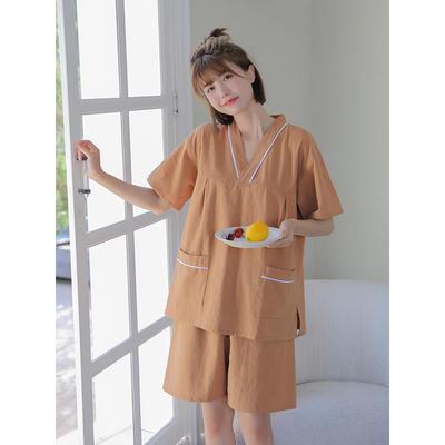 汗蒸服女100%纯棉韩版可爱情侣大码套装家居服睡衣浴服桑拿服男