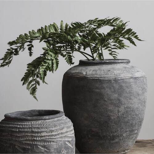 Wabi-Sabi覆古落地式陶瓷罐花瓶绿色植物花卉插花水培客厅餐厅桌