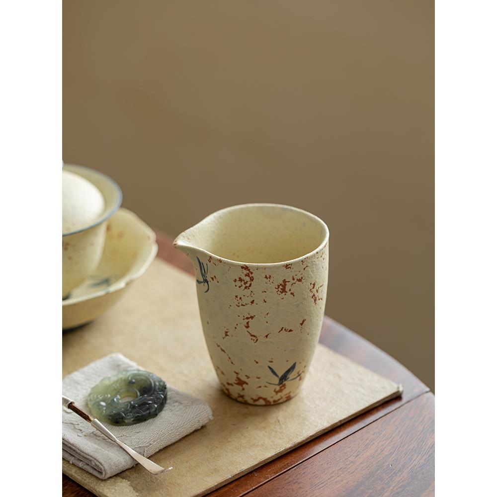 景悦手绘兰花陶瓷茶博会杯非热覆古茶隔断功夫茶具茶海